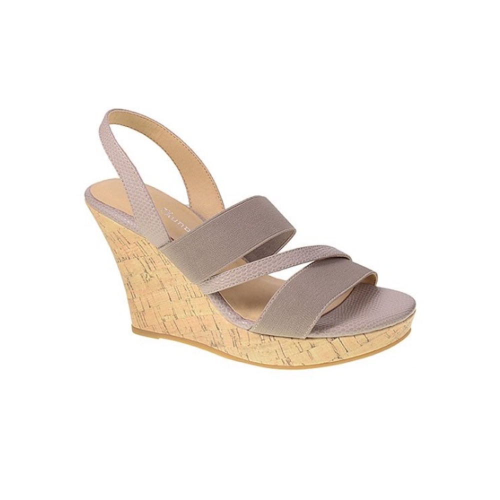 CL by Laundry Taupe Lizard Intend Platform Sandals Women Size 10